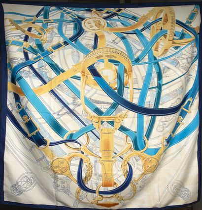 HERMES Paris
Silk twill square printed and...