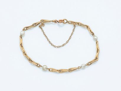Bracelet gourmette en or jaune 18 carats...