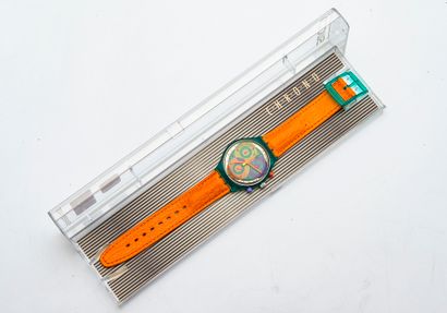 SWATCH
1993
Chronograph, Sound SCL 102 model.
Quartz...