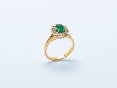 Bague fleur en or jaune 18 carats (750 ‰)...