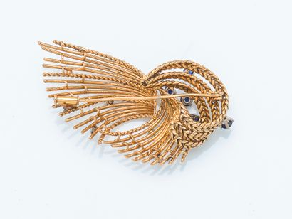 Broche gerbe en or jaune 18 carats (750 millièmes)...