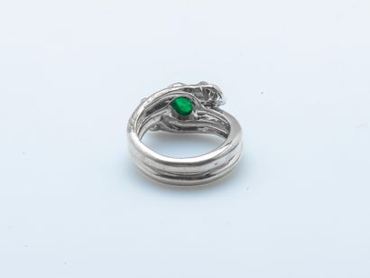 Bague en or gris 18 carats (750 ‰) sertie...