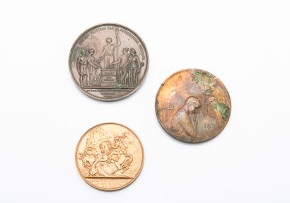 Set of three bronze medals: 
-Bonaparte Premier...