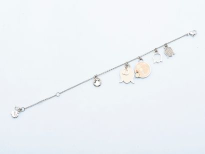 DIOR
Gourmette bracelet with fine round silver-plated...