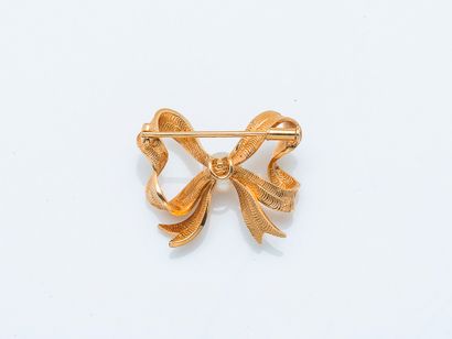 Broche nœud en or jaune 18 carats (750 ‰)...