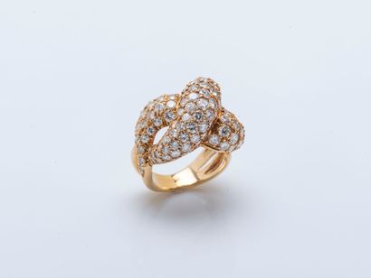 Bague en or jaune 18 carats (750 ‰) à décor...