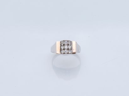 Bague pont en or 18 carats (750 ‰) et en...