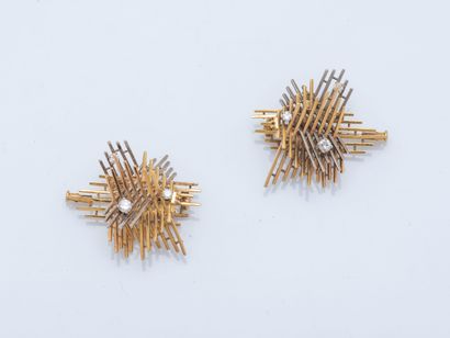GÜBELIN, 1967
Pair of sculpture brooches...