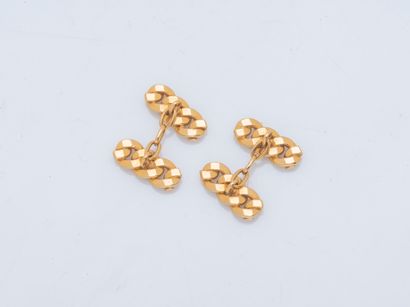 Pair of 18K yellow gold (750 ‰) cufflinks...