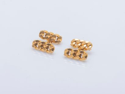 Pair of 18K yellow gold (750 ‰) cufflinks...