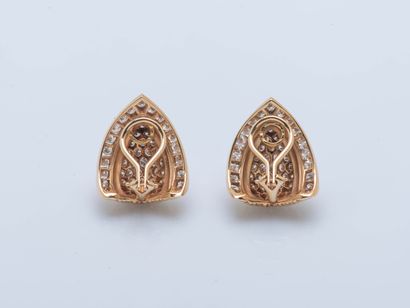 Pair of ear clips in 14K yellow gold (585...
