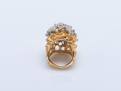 Important 14K yellow gold (585 ‰) chased,...