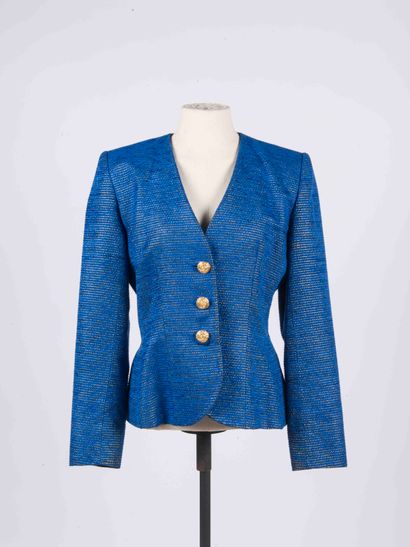 YVES SAINT LAURENT
Blue and gold fitted jacket....
