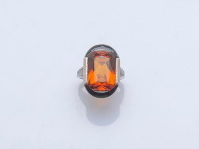 Silver ring (800 ‰) set with imitation citrine...