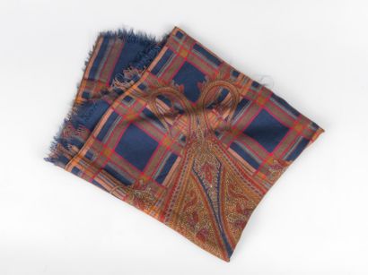 Yves SAINT LAURENT
Large stole in blue and...