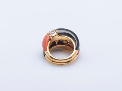 18K yellow gold (750 ‰) domed double rim...