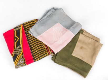 Must from CARTIER
Set of three silk scarves...