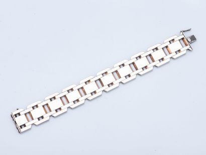 Large bracelet en argent (800 ‰) articulé...