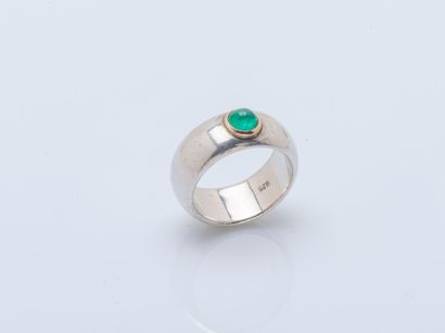 Bague jonc en argent (925 ‰) sertie d’un...
