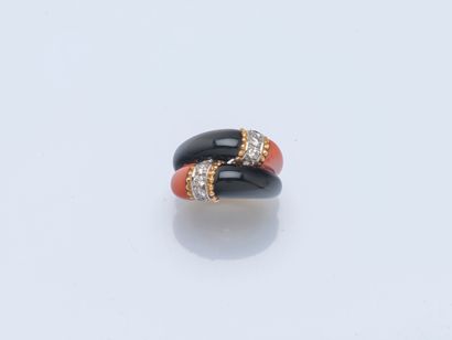 18K yellow gold (750 ‰) domed double rim...