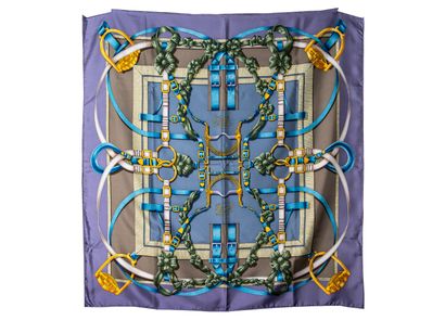 HERMÈS Paris
Square in printed silk twill,...