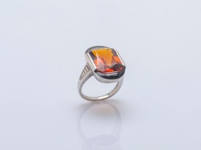Silver ring (800 ‰) set with imitation citrine...