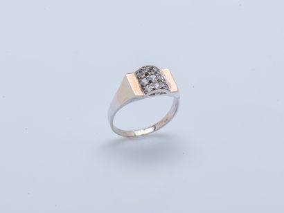 Bague pont en or 18 carats (750 ‰) et en...