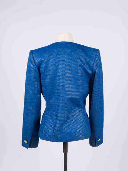 YVES SAINT LAURENT
Blue and gold fitted jacket....