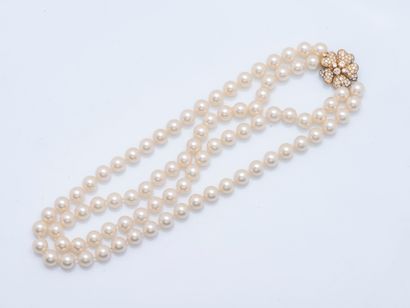 TRIO
Two-row necklace of chocker cultured...