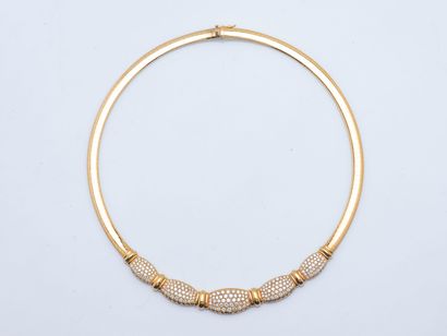 Collier ras de cou souple en or jaune 18...