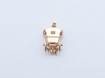 MELLERIO
Carrosse brooch in 18K yellow gold...