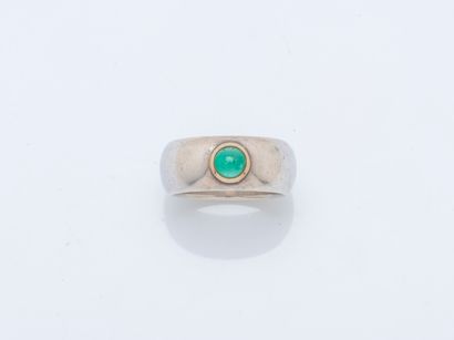 Bague jonc en argent (925 ‰) sertie d’un...