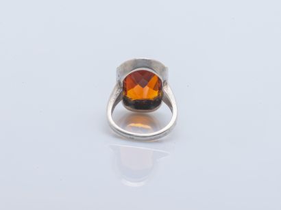 Silver ring (800 ‰) set with imitation citrine...