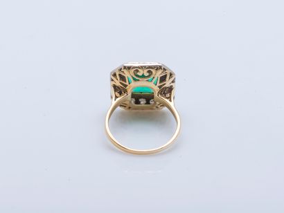 18K yellow gold (750 ‰) and platinum (950...