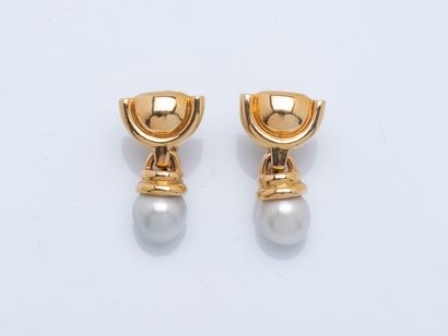 Pair of earrings in 18K yellow gold (750...
