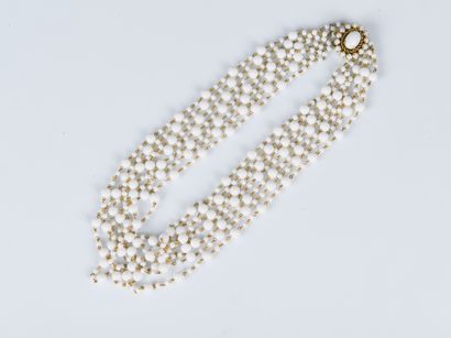 CHRISTIAN DIOR
Large necklace in gilded metal...