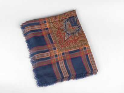 Yves SAINT LAURENT
Large stole in blue and...