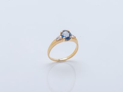 Bague en or jaune 18 carats (750 ‰) sertie...