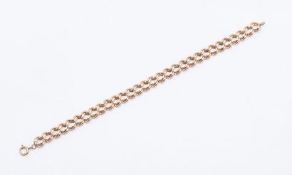 Gourmet link bracelet in 18K rose gold (750...