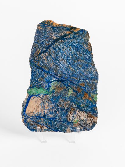 Plaque de malachite et d'azurite, Sibérie....