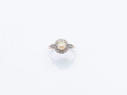 Flower ring in 18k yellow gold (750 ‰) and...
