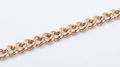 Gourmet link bracelet in 18K rose gold (750...