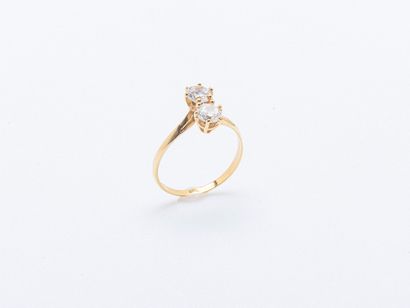 Bague en or jaune 18 carats (750 ‰) sertie...