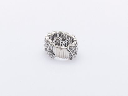 Bague bandeau en or gris 18 carats (750 ‰)...