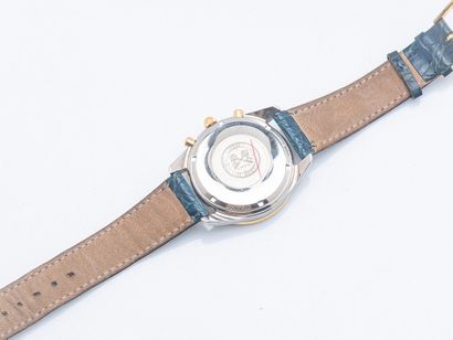 Steel and gold-plated steel chronograph,...
