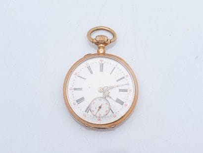Pocket watch in 18K yellow gold (750 ‰),...