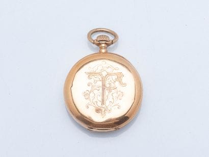 Pocket watch in 18K yellow gold (750 ‰),...