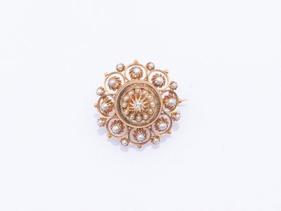 18K rose gold (750 ‰) keepsake rosette brooch...