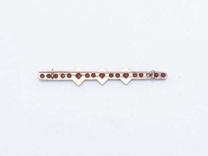 Silver barrette brooch (800 ‰) set with imitation...