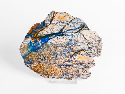 Plaque de malachite et d'azurite, Sibérie....